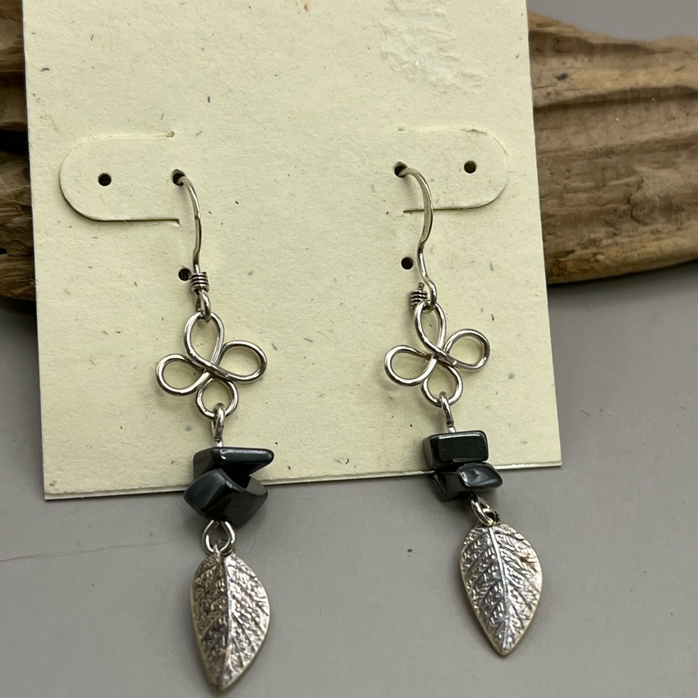 Silver Bohemian Dangle Earrings with Nature-Inspired Design